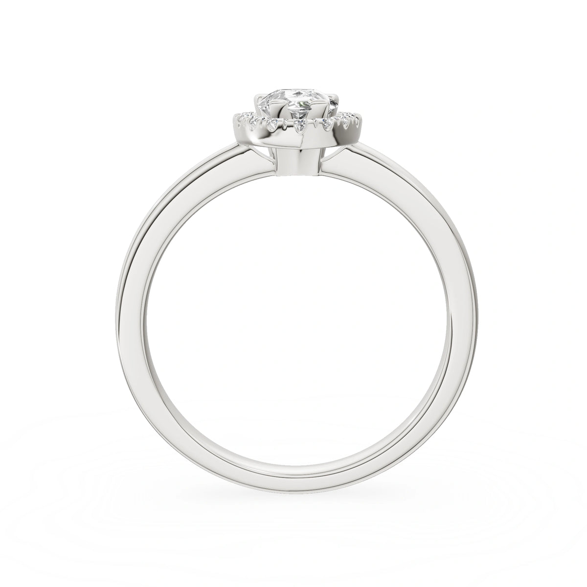 Gremari Seven Aura Verlobungsring aus Weißgold mit 0,50 ct Labordiamant – Pear
