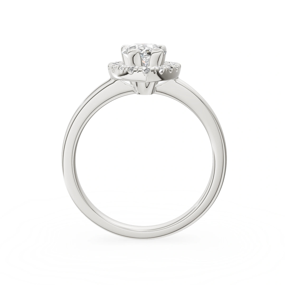 Gremari Seven Aura Verlobungsring aus Weißgold mit 1,00 ct Labordiamant – Pear