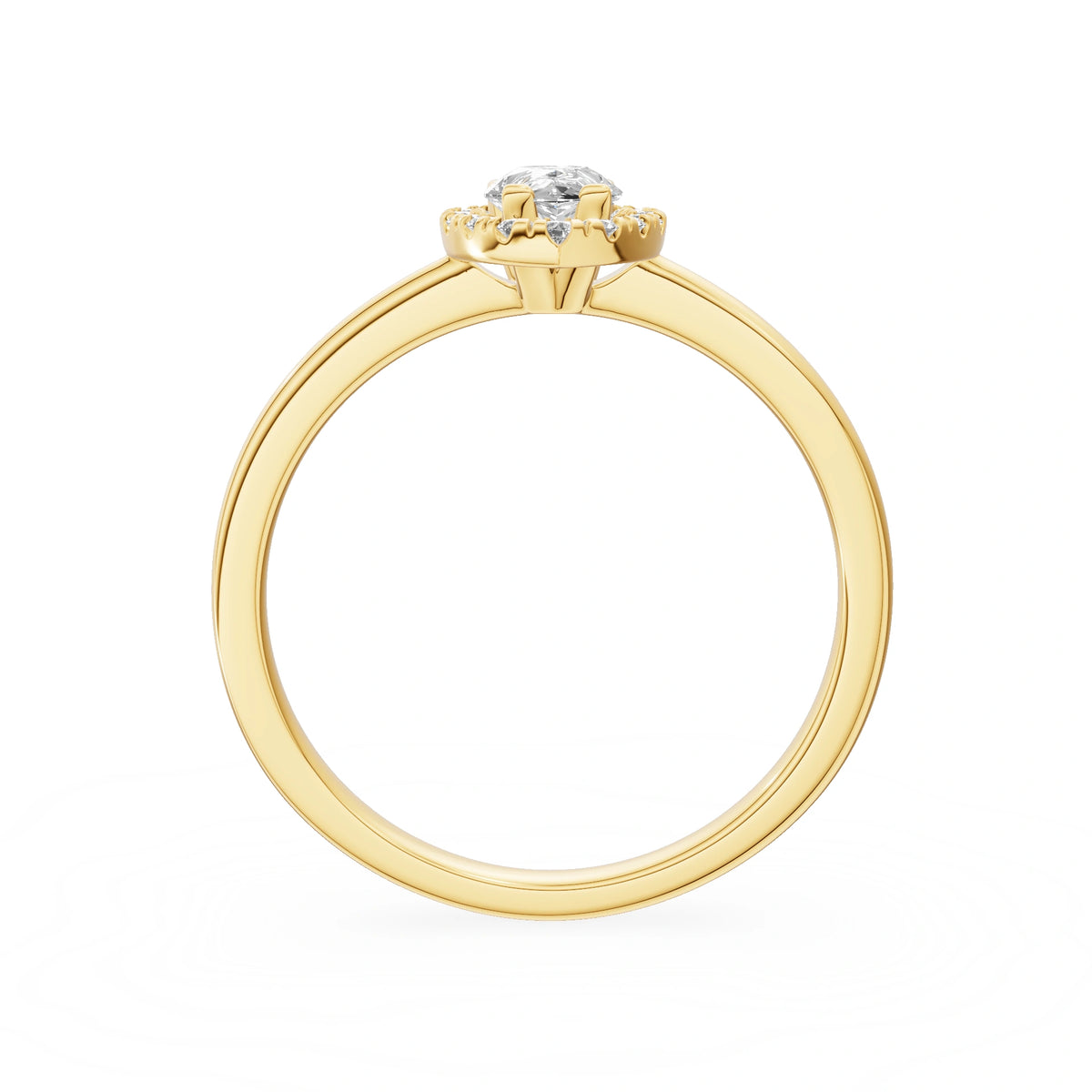 Gremari Seven Aura Verlobungsring aus Gelbgold mit 0,30 ct Labordiamant – Pear