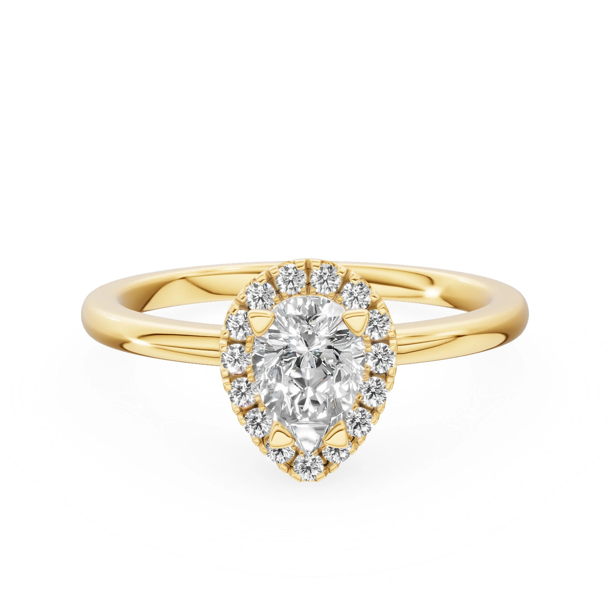 Gremari Seven Aura Verlobungsring aus Gelbgold mit 0,50 ct Labordiamant – Pear