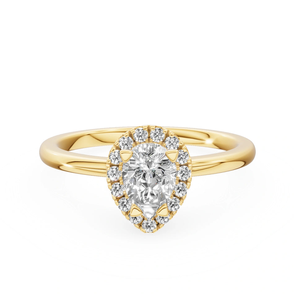 Gremari Seven Aura Verlobungsring aus Gelbgold mit 0,50 ct Naturdiamant – Pear