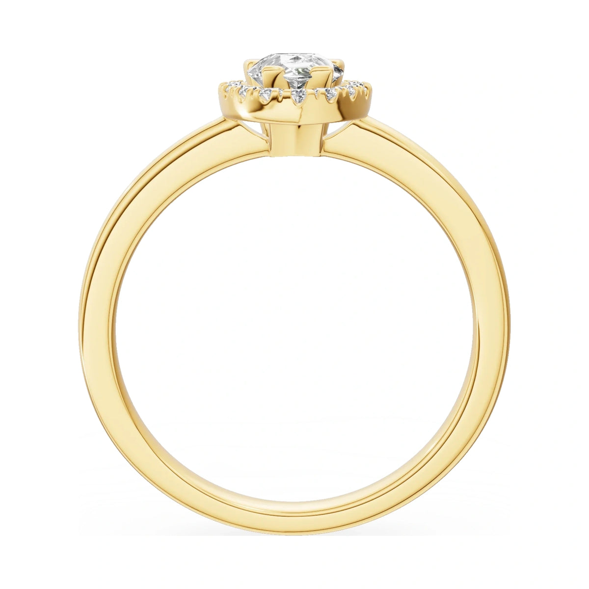 GREMARI Seven Aura pear-cut natural diamond engagement ring in 14K yellow gold, 0.50 ct