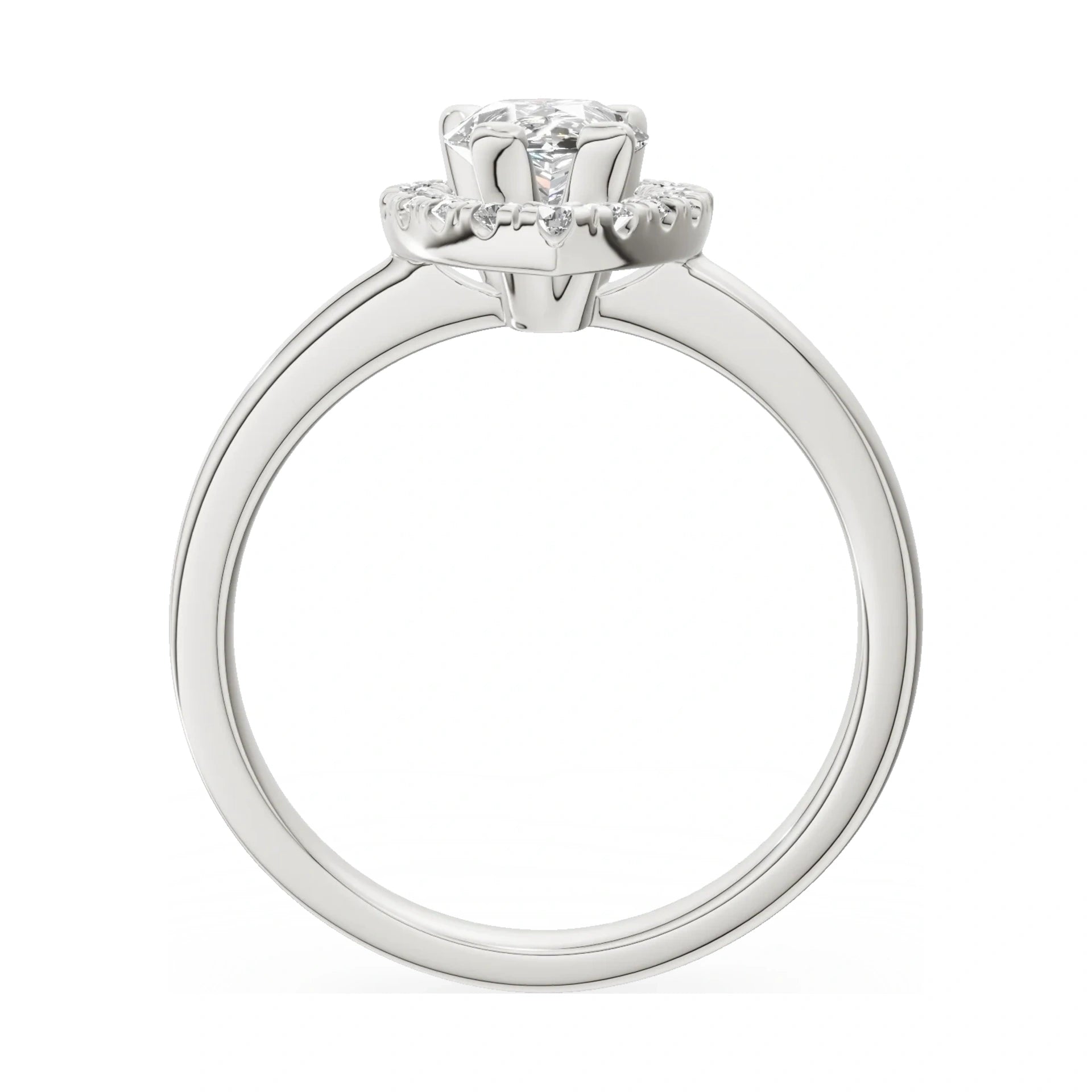 GREMARI Seven Aura pear-cut natural diamond engagement ring in 14K white gold, 1.00 ct