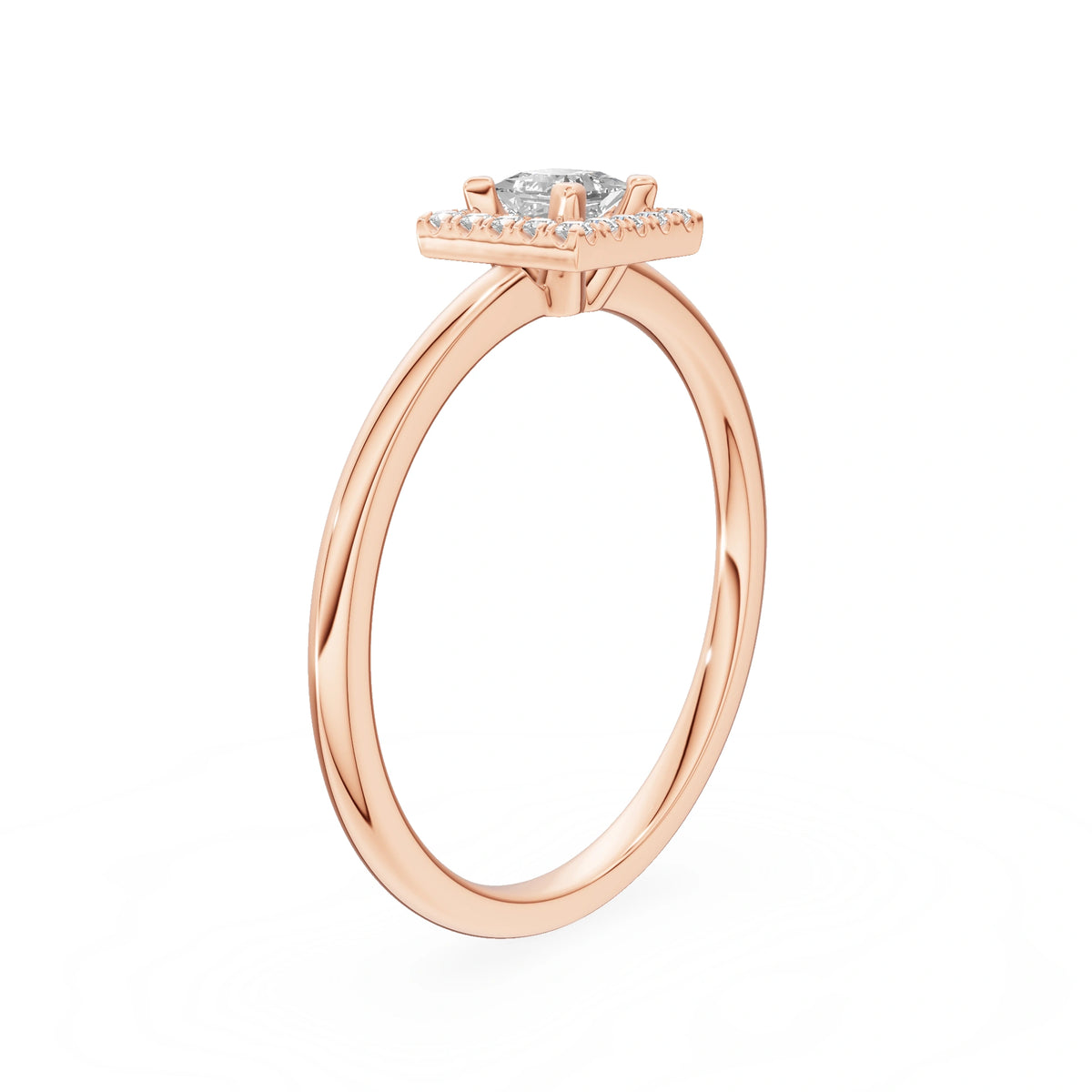 Gremari Seven Aura Verlobungsring aus Roségold mit 0,15 ct Labordiamant – Princess