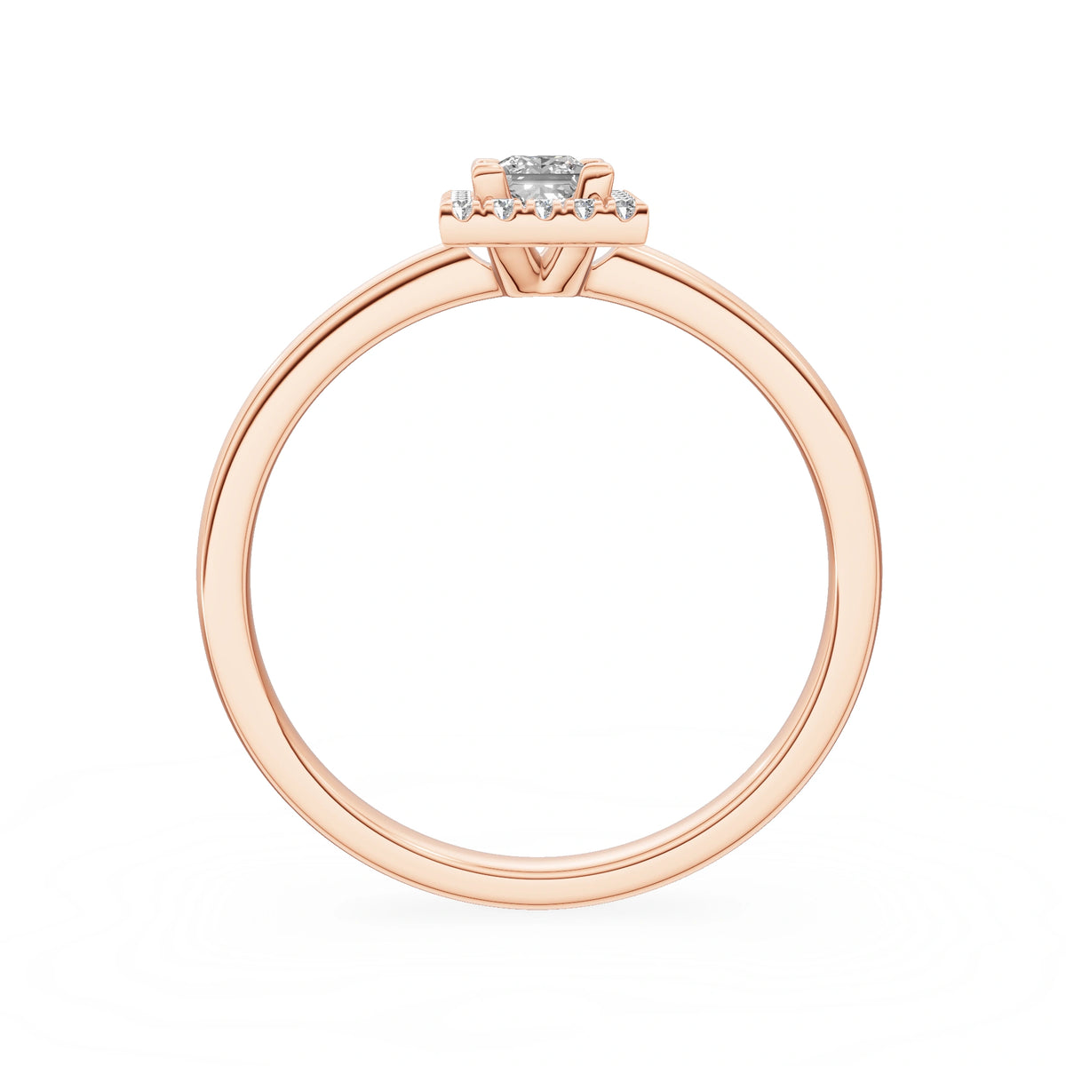 Gremari Seven Aura Verlobungsring aus Roségold mit 0,15 ct Labordiamant – Princess