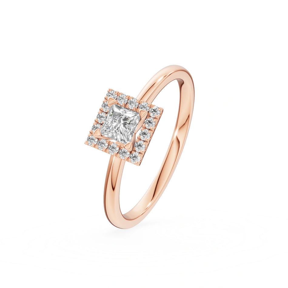Gremari Seven Aura Verlobungsring aus Roségold mit 0,30 ct Labordiamant – Princess