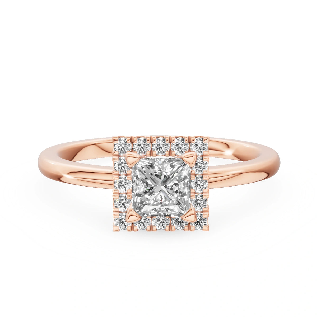 Gremari Seven Aura Verlobungsring aus Roségold mit 0,50 ct Labordiamant – Princess