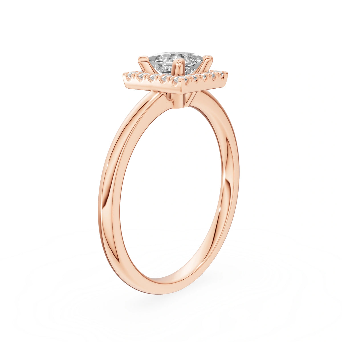 Gremari Seven Aura Verlobungsring aus Roségold mit 0,50 ct Labordiamant – Princess