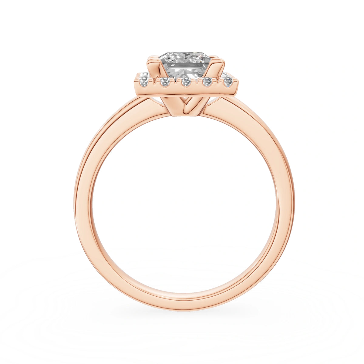 Gremari Seven Aura Verlobungsring aus Roségold mit 1,00 ct Labordiamant – Princess