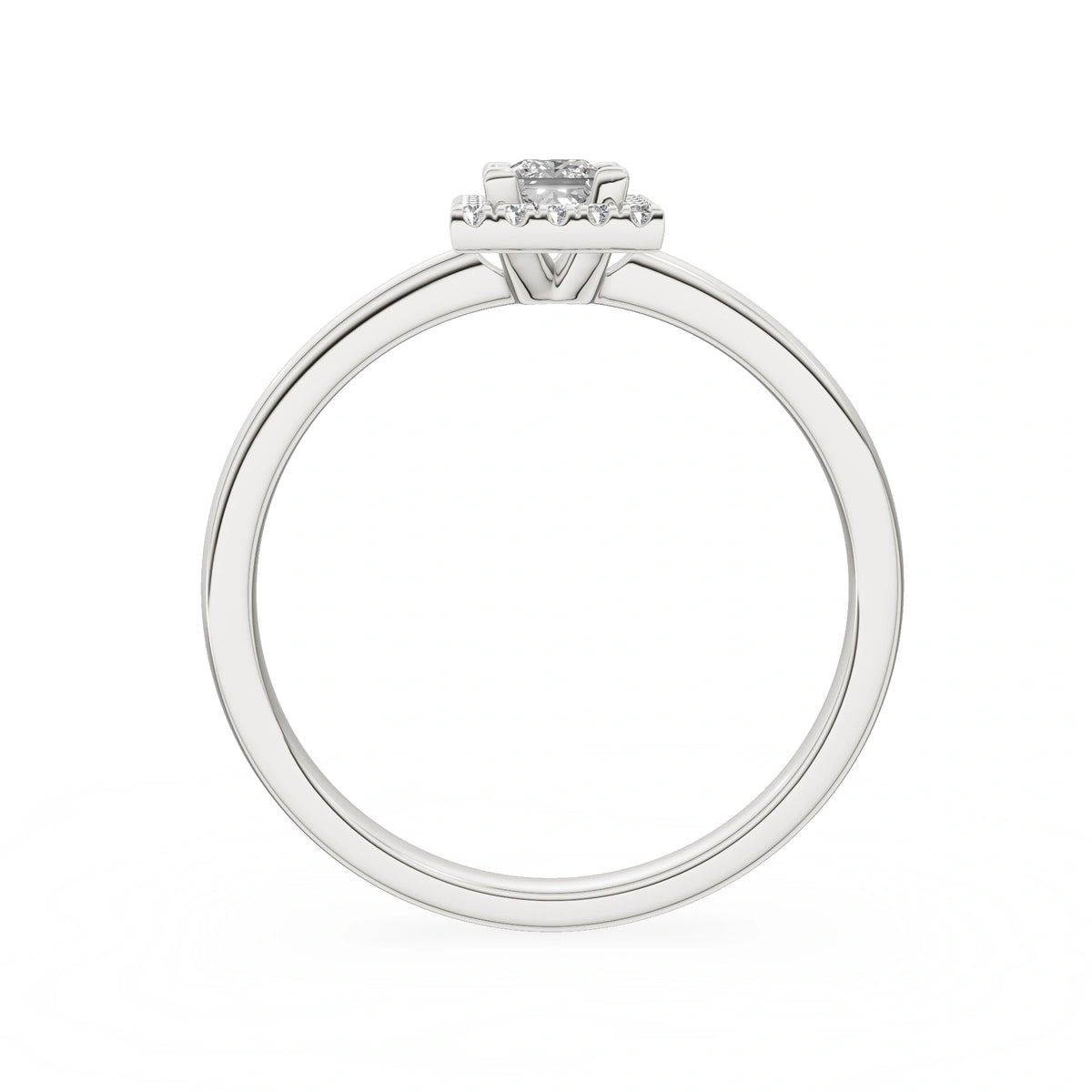 Gremari Seven Aura Verlobungsring aus Weißgold mit 0,15 ct Labordiamant – Princess