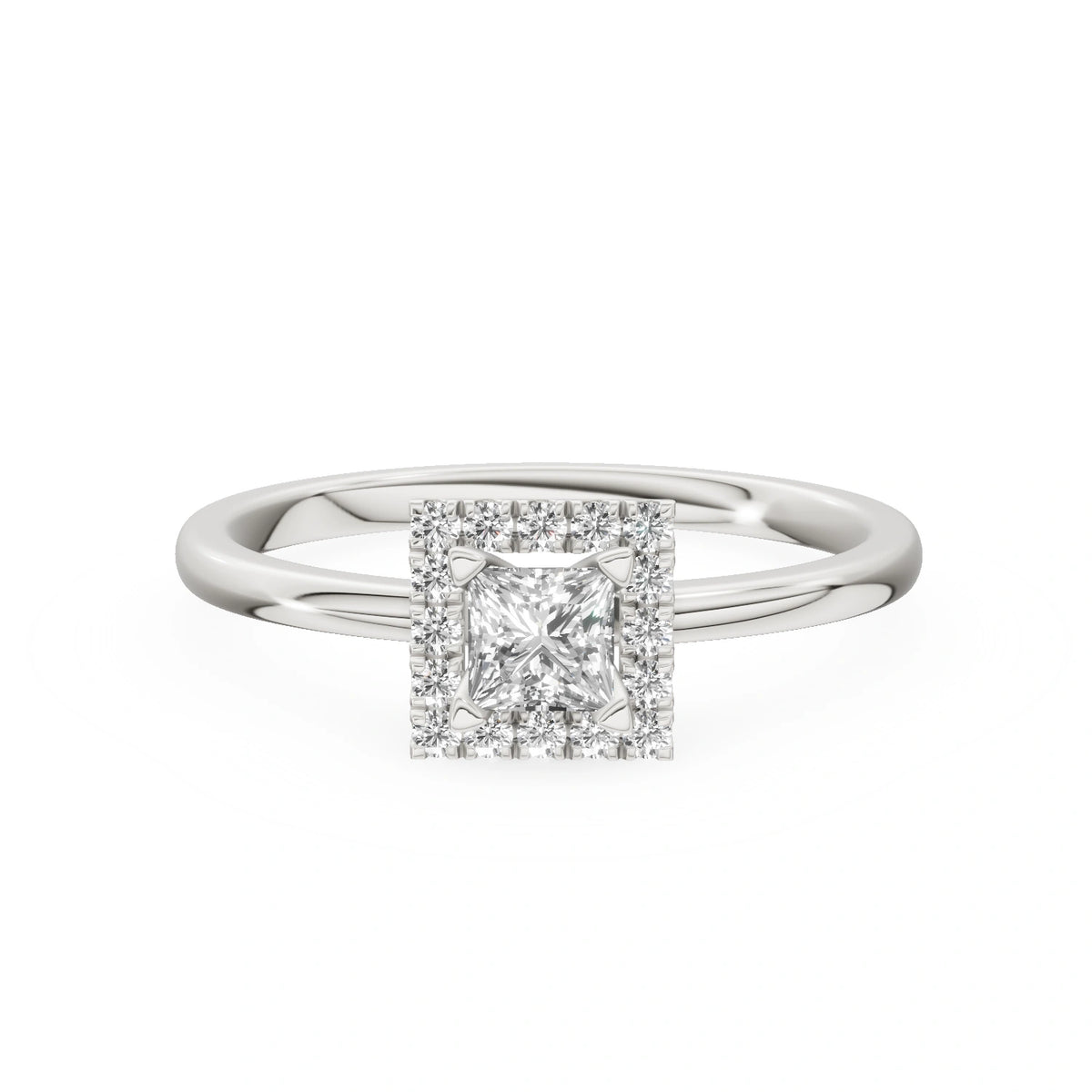 Gremari Seven Aura Verlobungsring aus Weißgold mit 0,30 ct Labordiamant – Princess