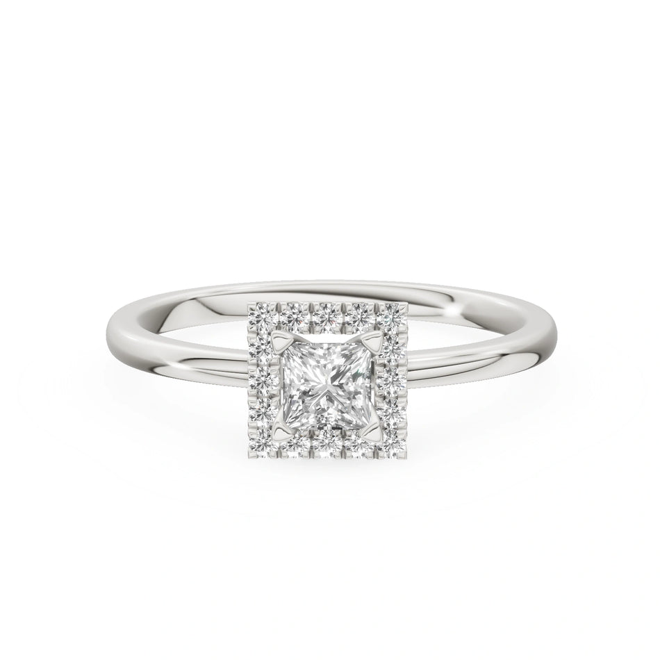 Gremari Seven Aura Verlobungsring aus Weißgold mit 0,30 ct Labordiamant – Princess