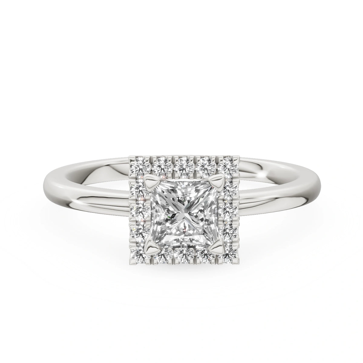 Gremari Seven Aura Verlobungsring aus Weißgold mit 0,50 ct Labordiamant – Princess