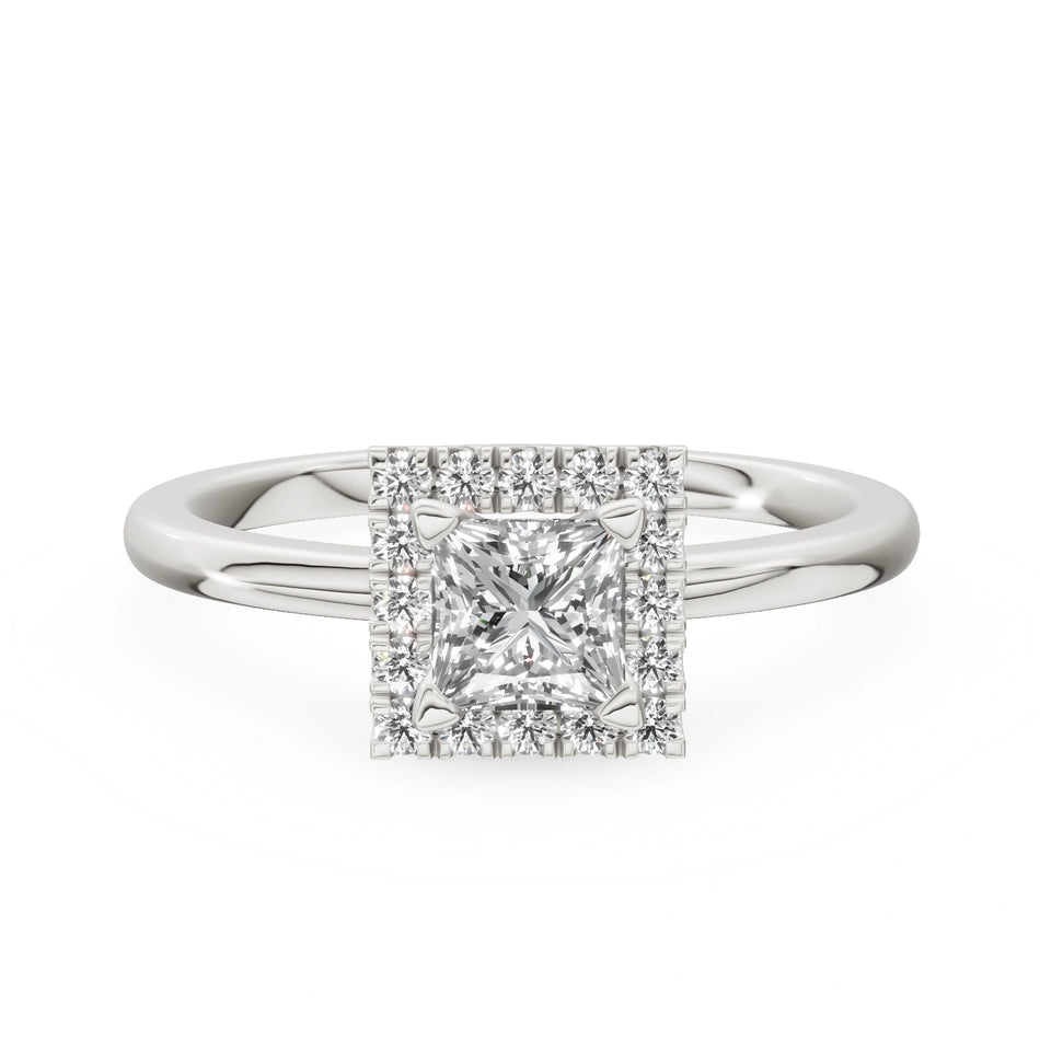 Gremari Seven Aura Verlobungsring aus Weißgold mit 0,50 ct Labordiamant – Princess