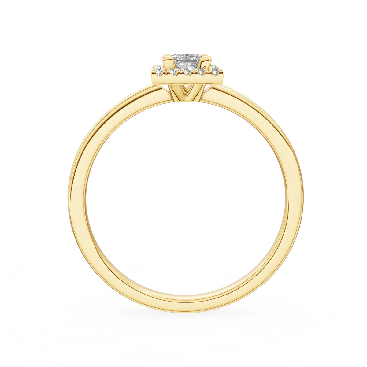 Gremari Seven Aura Verlobungsring aus Gelbgold mit 0,15 ct Labordiamant – Princess