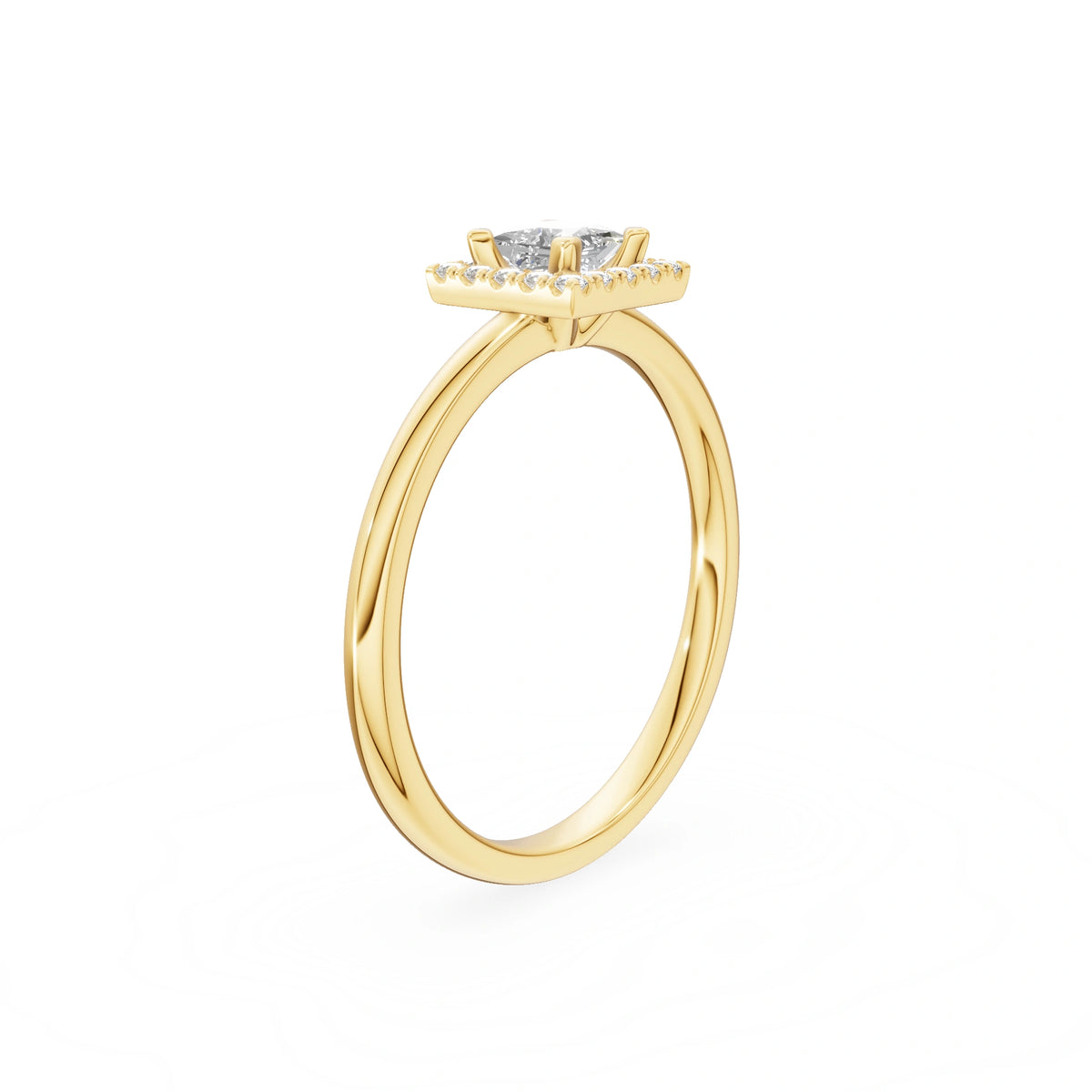Gremari Seven Aura Verlobungsring aus Gelbgold mit 0,30 ct Labordiamant – Princess