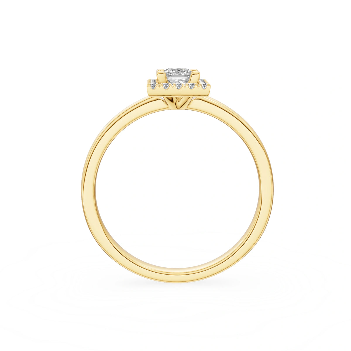 Gremari Seven Aura Verlobungsring aus Gelbgold mit 0,30 ct Labordiamant – Princess