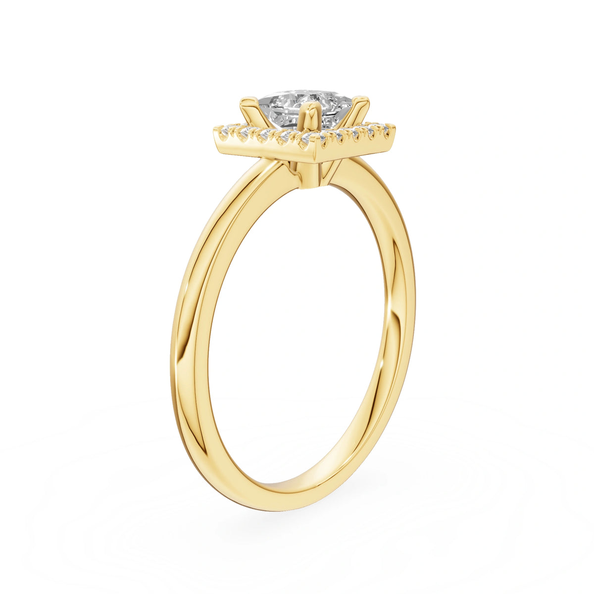 Gremari Seven Aura Verlobungsring aus Gelbgold mit 0,50 ct Labordiamant – Princess