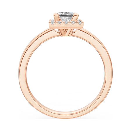 GREMARI Seven Aura princess-cut natural diamond engagement ring in 14K rose gold, 0.50 ct