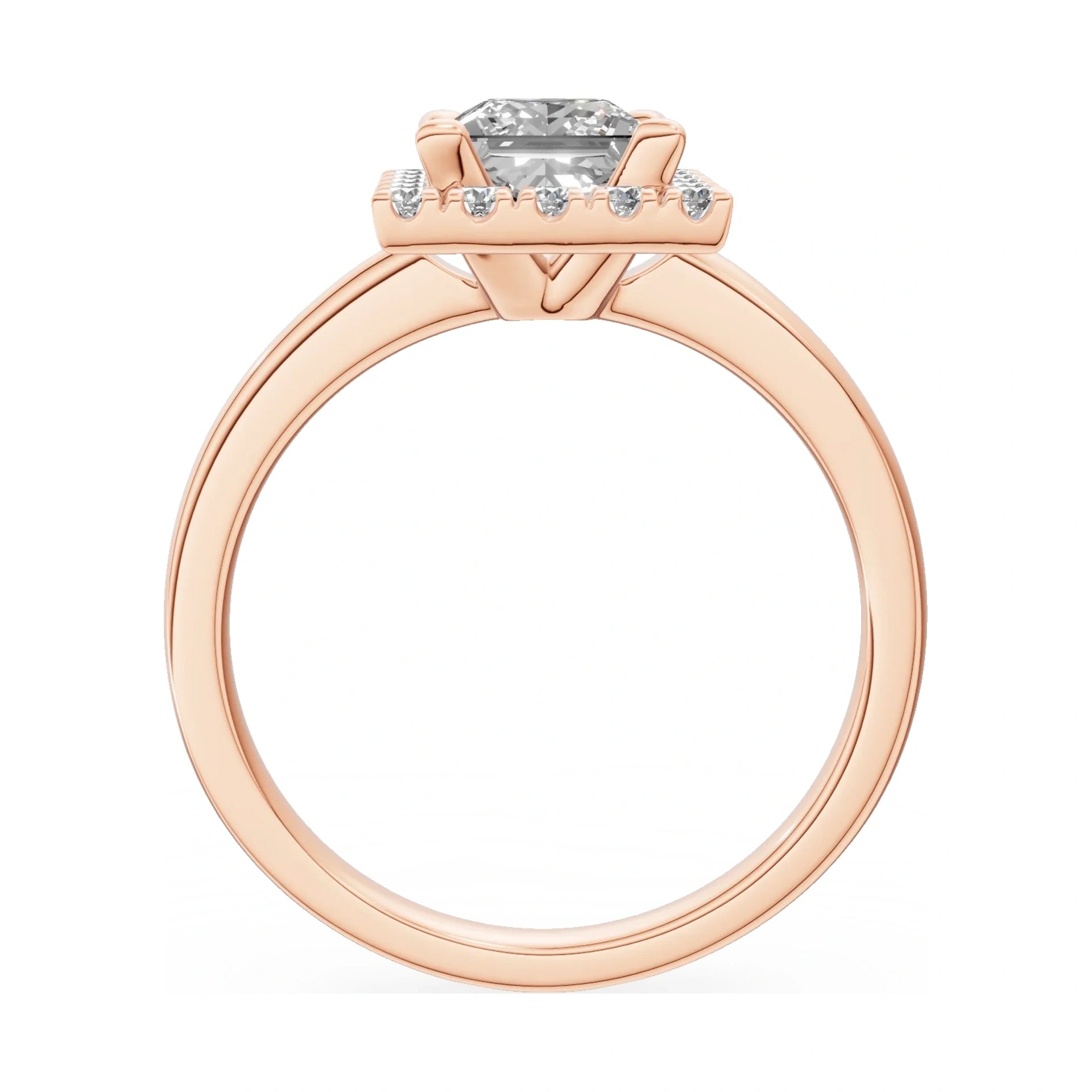 GREMARI Seven Aura princess-cut natural diamond engagement ring in 14K rose gold, 1.00 ct