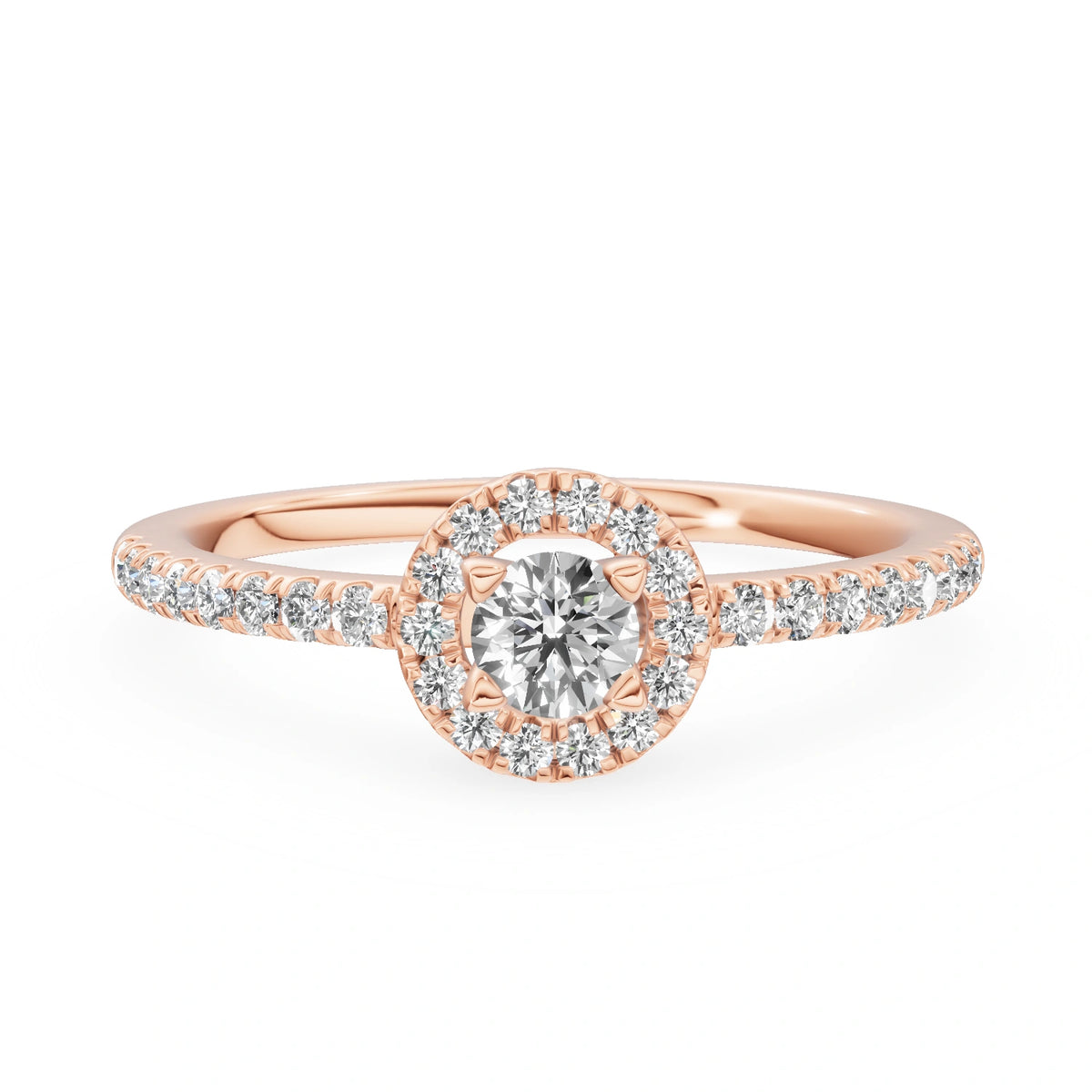 Gremari Seven Icon Verlobungsring aus Roségold mit 0,15 ct Labordiamant – Round/Brilliant