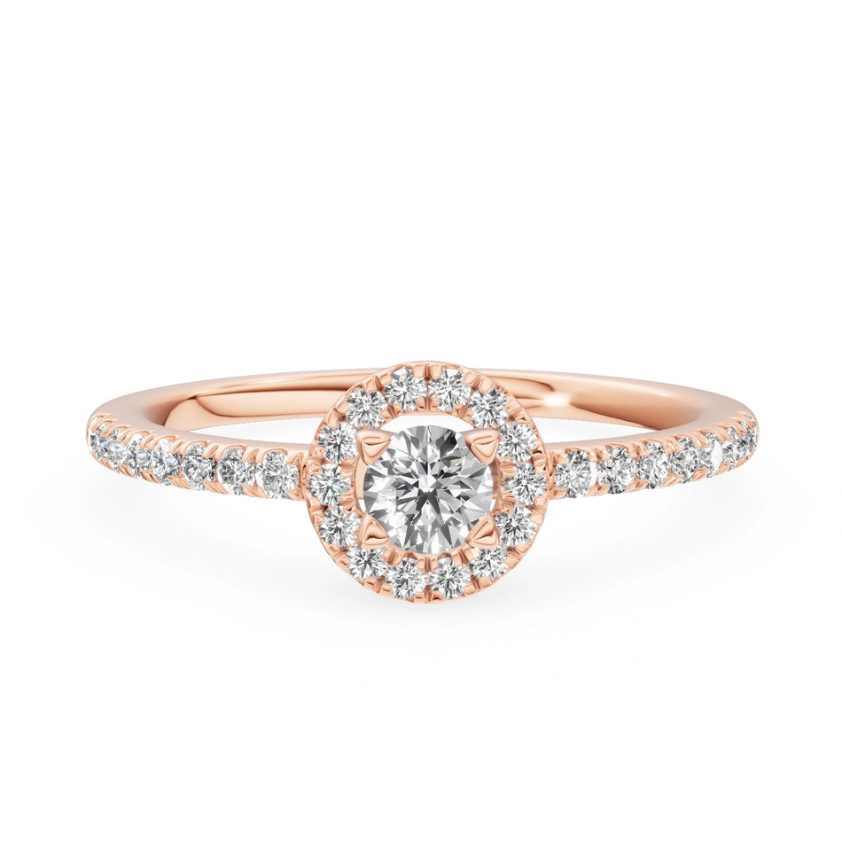 Gremari Seven Icon Verlobungsring aus Roségold mit 0,15 ct Labordiamant – Round/Brilliant