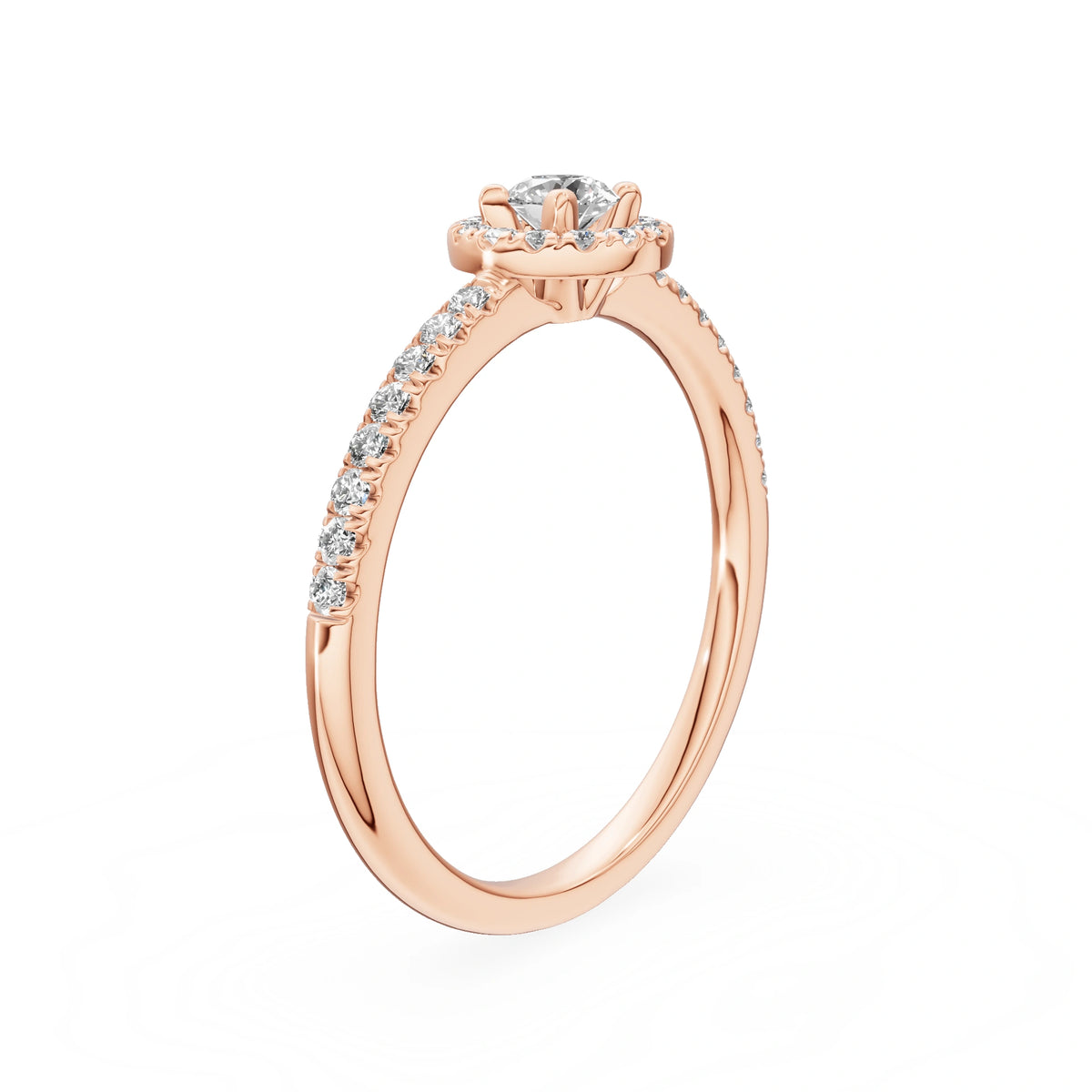 Gremari Seven Icon Verlobungsring aus Roségold mit 0,15 ct Labordiamant – Round/Brilliant