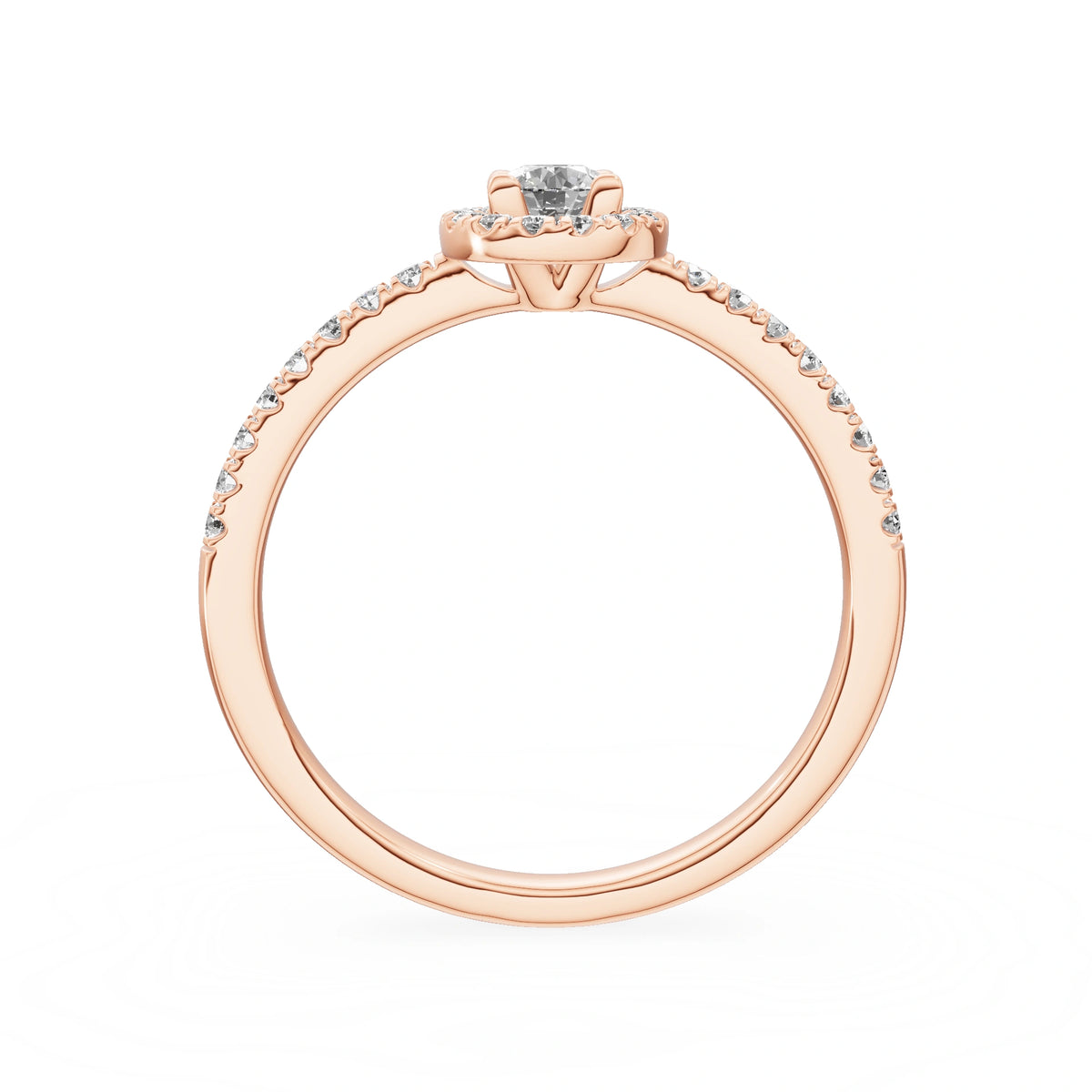 Gremari Seven Icon Verlobungsring aus Roségold mit 0,15 ct Labordiamant – Round/Brilliant