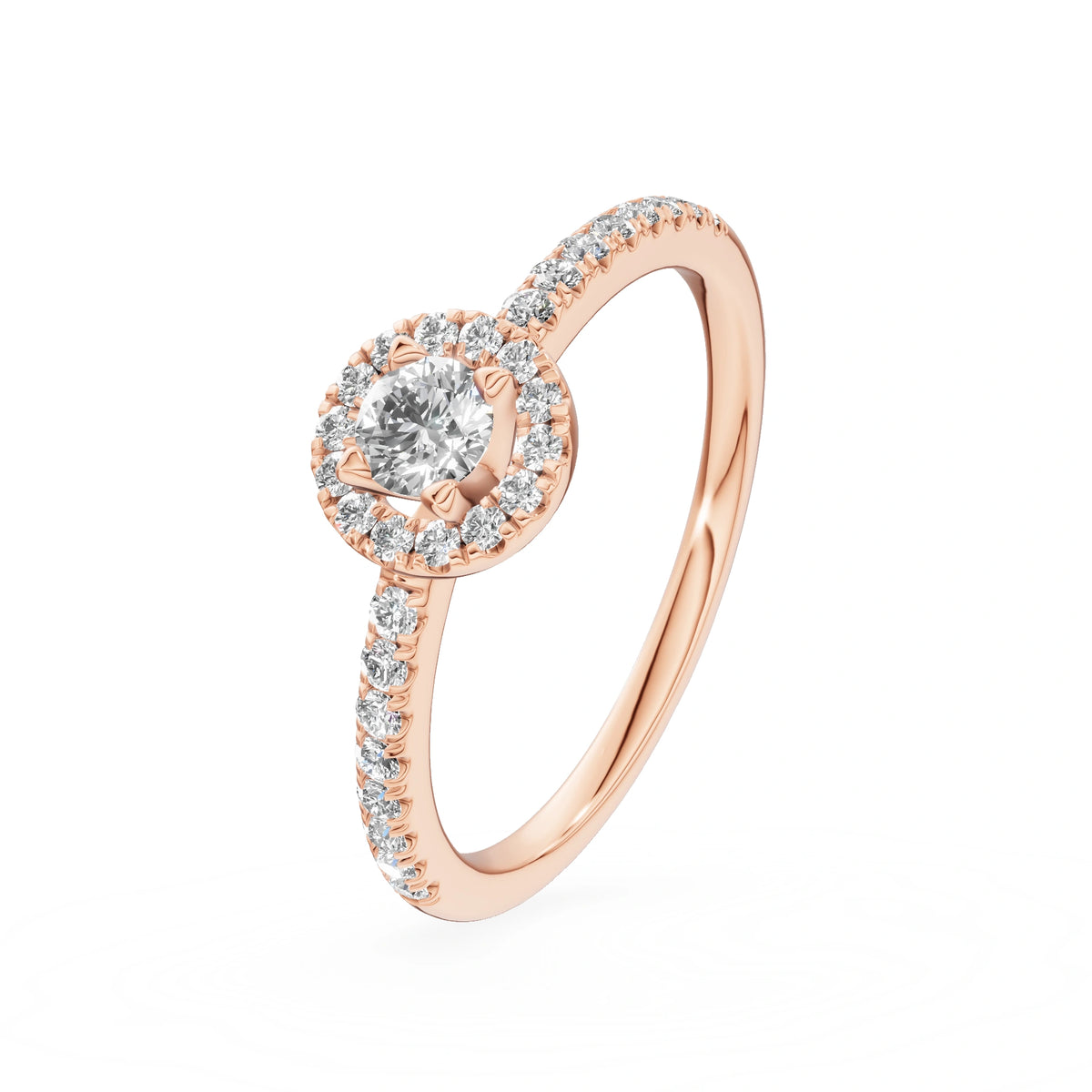 Gremari Seven Icon Verlobungsring aus Roségold mit 0,15 ct Labordiamant – Round/Brilliant