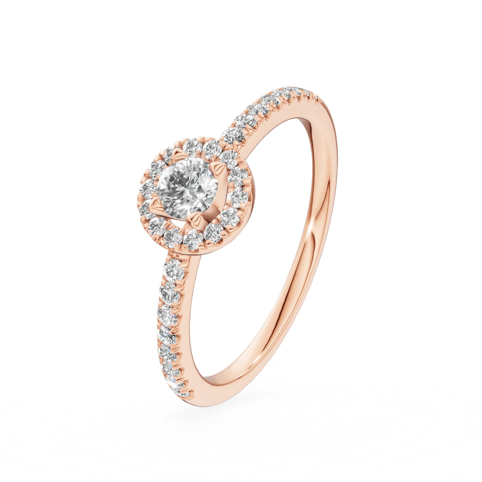 Gremari Seven Icon Verlobungsring aus Roségold mit 0,15 ct Labordiamant – Round/Brilliant