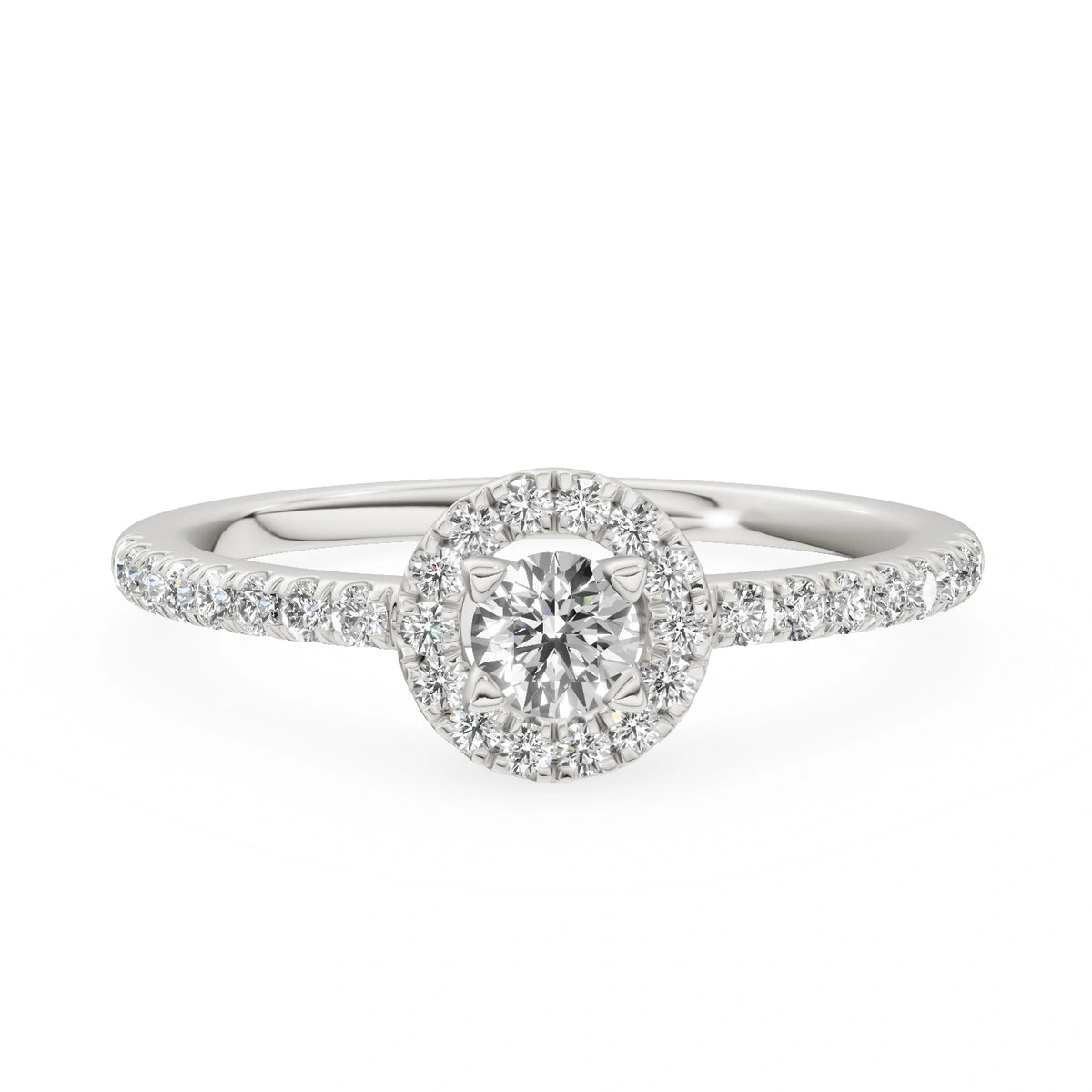 Gremari Seven Icon Verlobungsring aus Weißgold mit 0,15 ct Labordiamant – Round/Brilliant