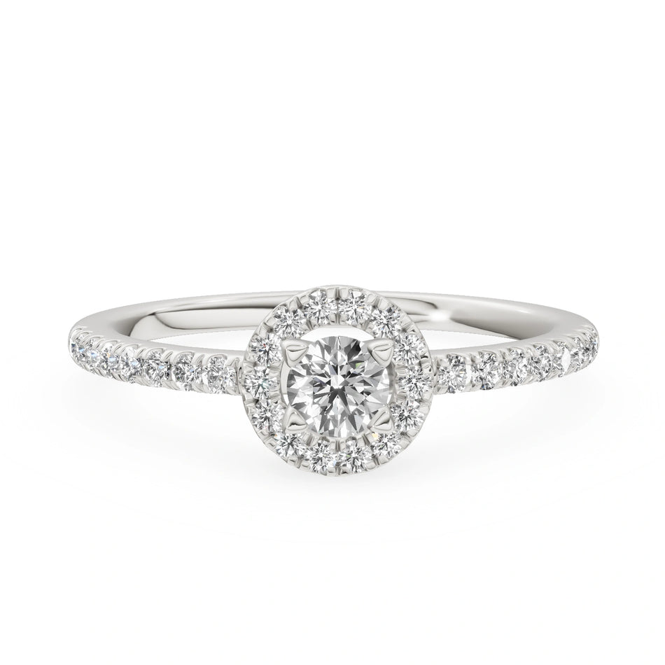 Gremari Seven Icon Verlobungsring aus Weißgold mit 0,15 ct Labordiamant – Round/Brilliant