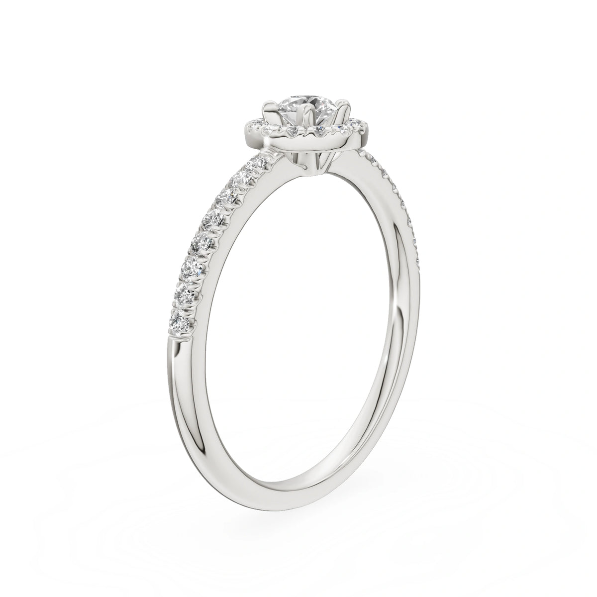 Gremari Seven Icon Verlobungsring aus Weißgold mit 0,15 ct Labordiamant – Round/Brilliant
