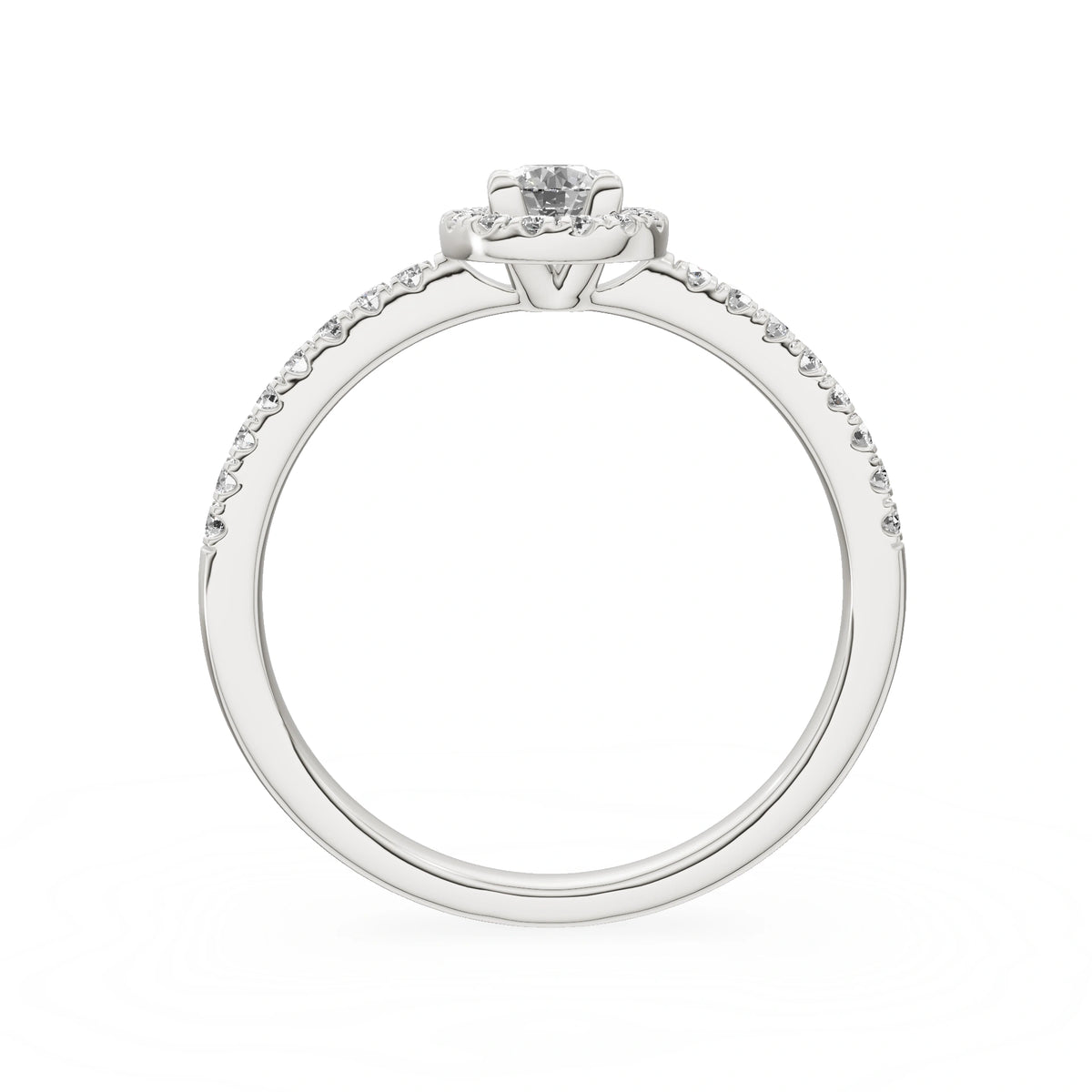 Gremari Seven Icon Verlobungsring aus Weißgold mit 0,15 ct Labordiamant – Round/Brilliant
