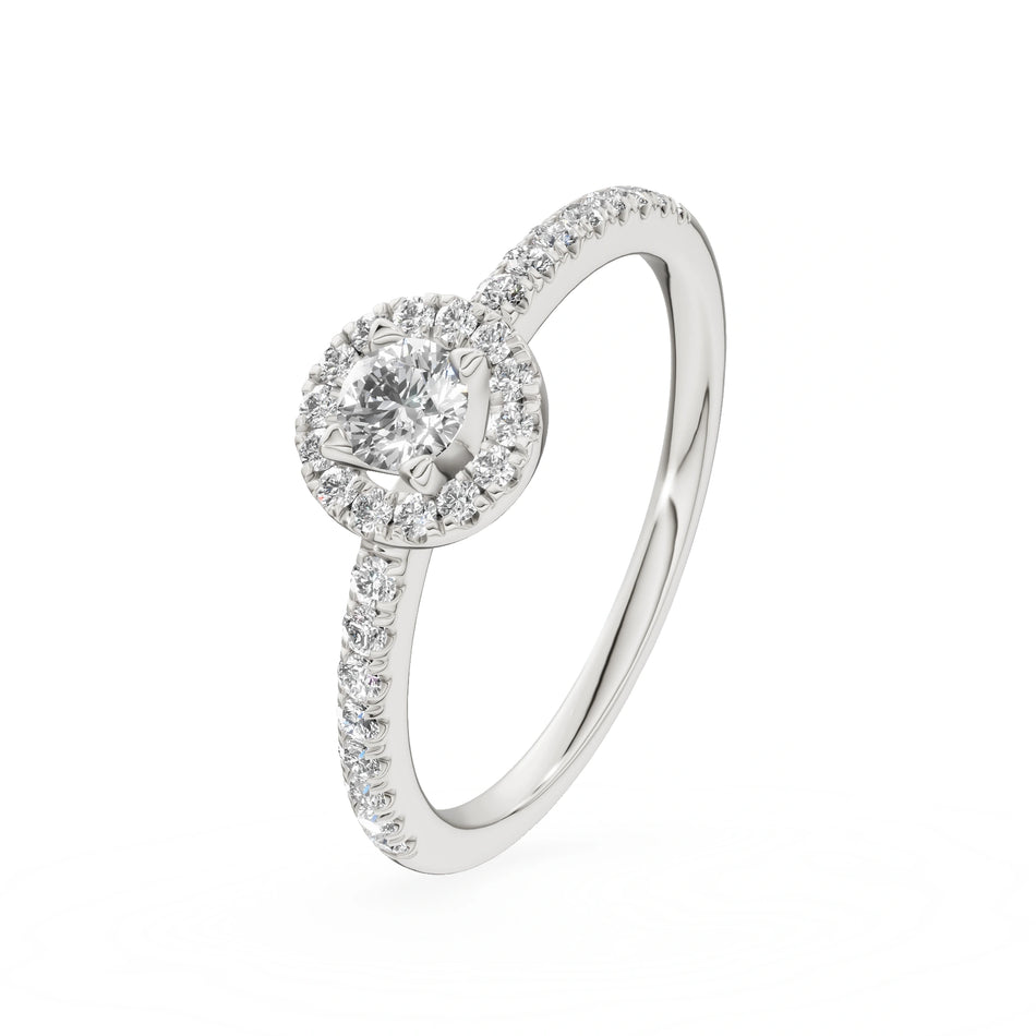 Gremari Seven Icon Verlobungsring aus Weißgold mit 0,15 ct Labordiamant – Round/Brilliant