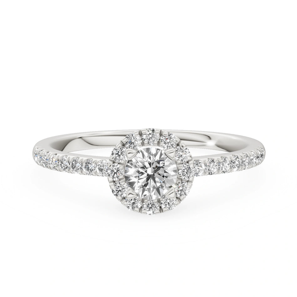Gremari Seven Icon Verlobungsring aus Weißgold mit 0,30 ct Labordiamant – Round/Brilliant