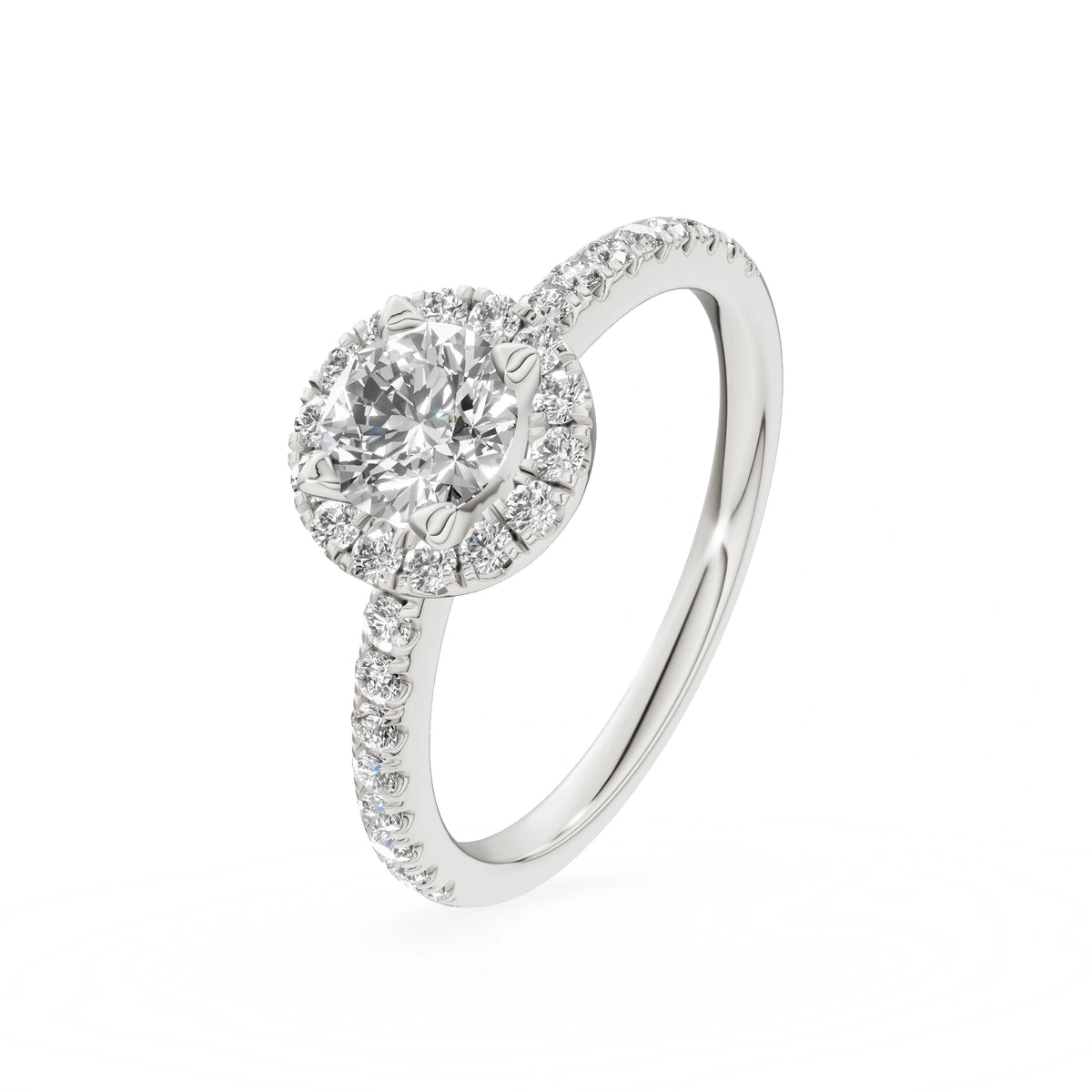 Gremari Seven Icon Verlobungsring aus Weißgold mit 0,50 ct Labordiamant – Round/Brilliant