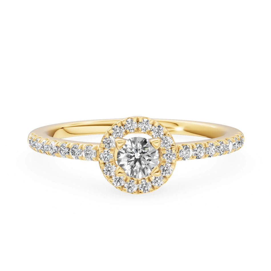 Gremari Seven Icon Verlobungsring aus Gelbgold mit 0,15 ct Labordiamant – Round/Brilliant