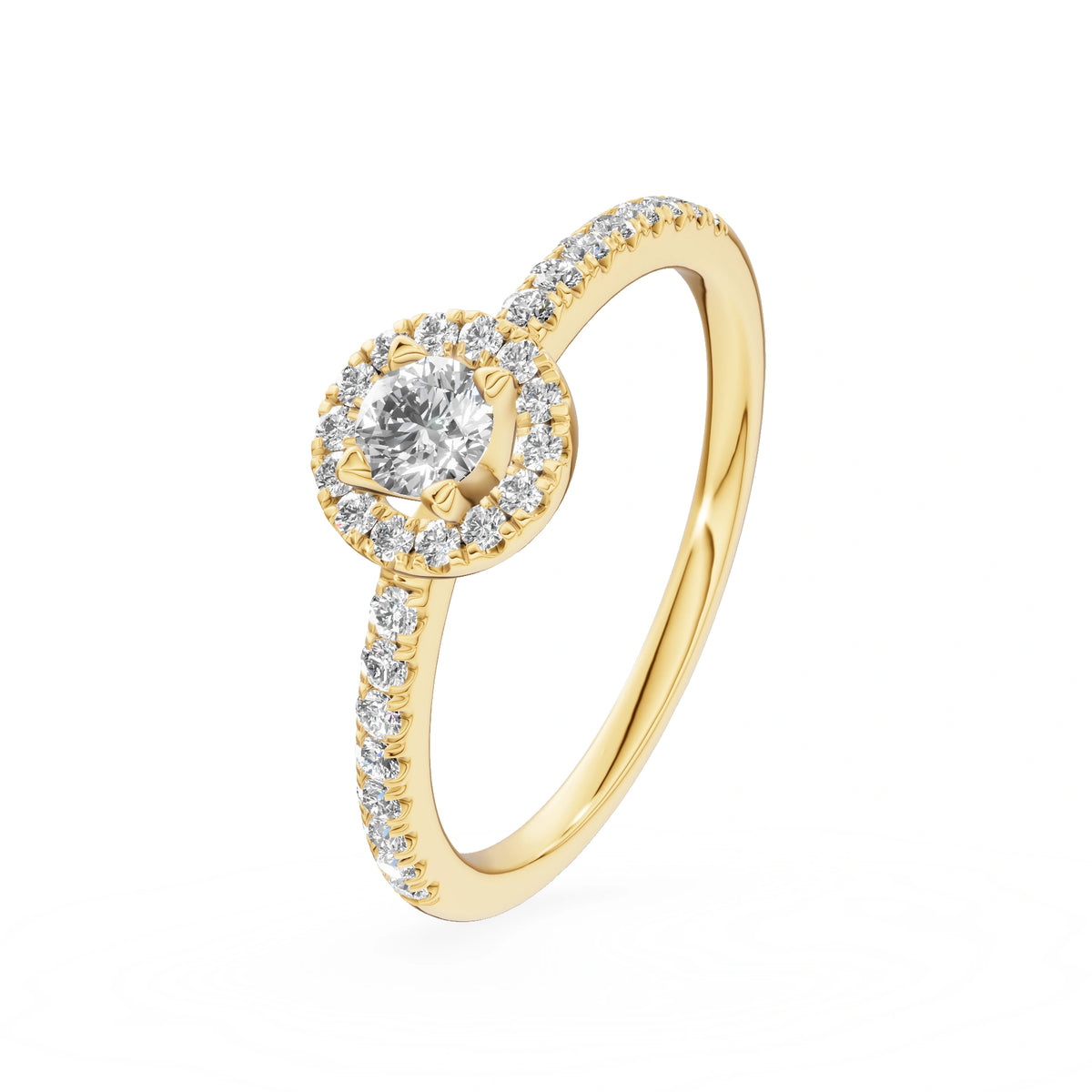 Gremari Seven Icon Verlobungsring aus Gelbgold mit 0,15 ct Labordiamant – Round/Brilliant