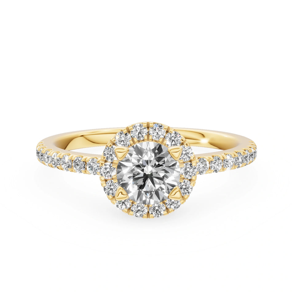 Gremari Seven Icon Verlobungsring aus Gelbgold mit 0,50 ct Labordiamant – Round/Brilliant