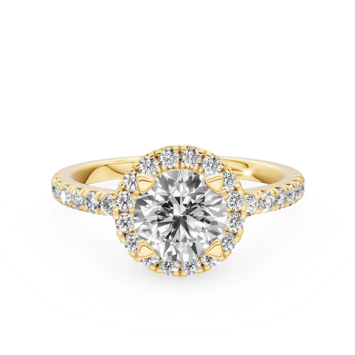 Gremari Seven Icon Verlobungsring aus Gelbgold mit 1,00 ct Labordiamant – Round/Brilliant