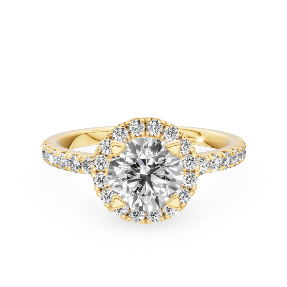 Gremari Seven Icon Verlobungsring aus Gelbgold mit 1,00 ct Labordiamant – Round/Brilliant