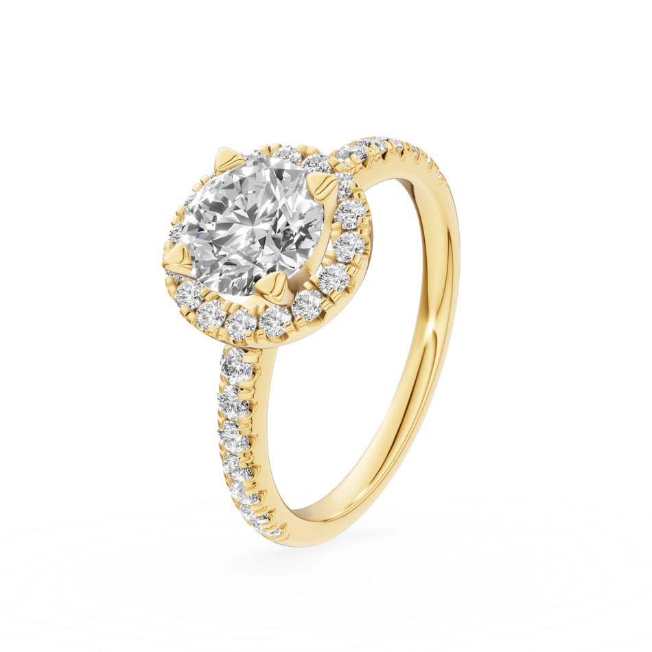 Gremari Seven Icon Verlobungsring aus Gelbgold mit 1,00 ct Labordiamant – Round/Brilliant