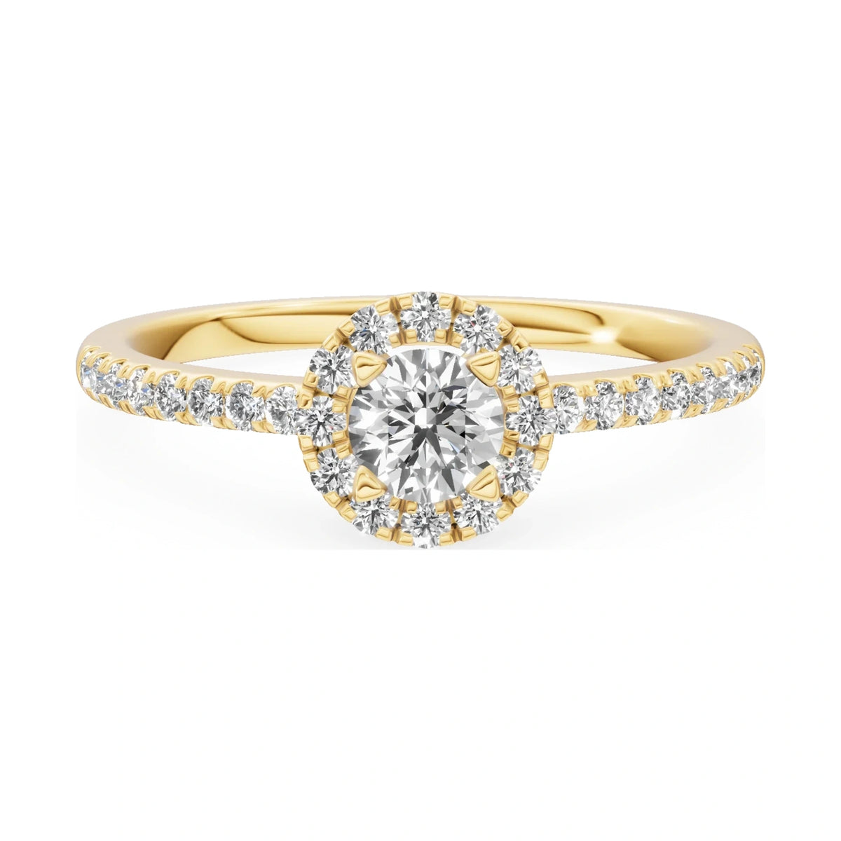 GREMARI Seven Icon 14K yellow gold engagement ring with 0.30 ct round-cut natural diamond