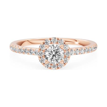 GREMARI Seven Icon 14K rose gold engagement ring with 0.30 ct round-cut natural diamond