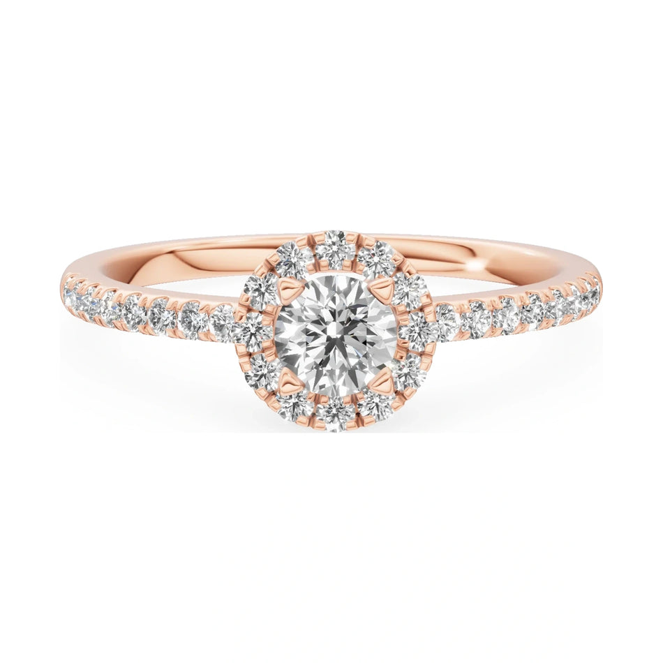 GREMARI Seven Icon 14K rose gold engagement ring with 0.30 ct round-cut natural diamond