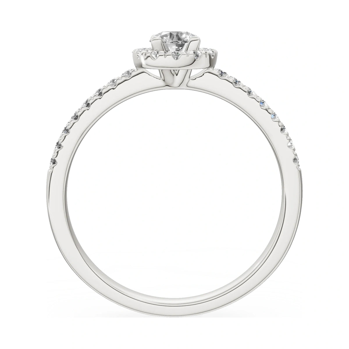 GREMARI Seven Icon round-cut natural diamond engagement ring in 14K white gold, 0.30 ct