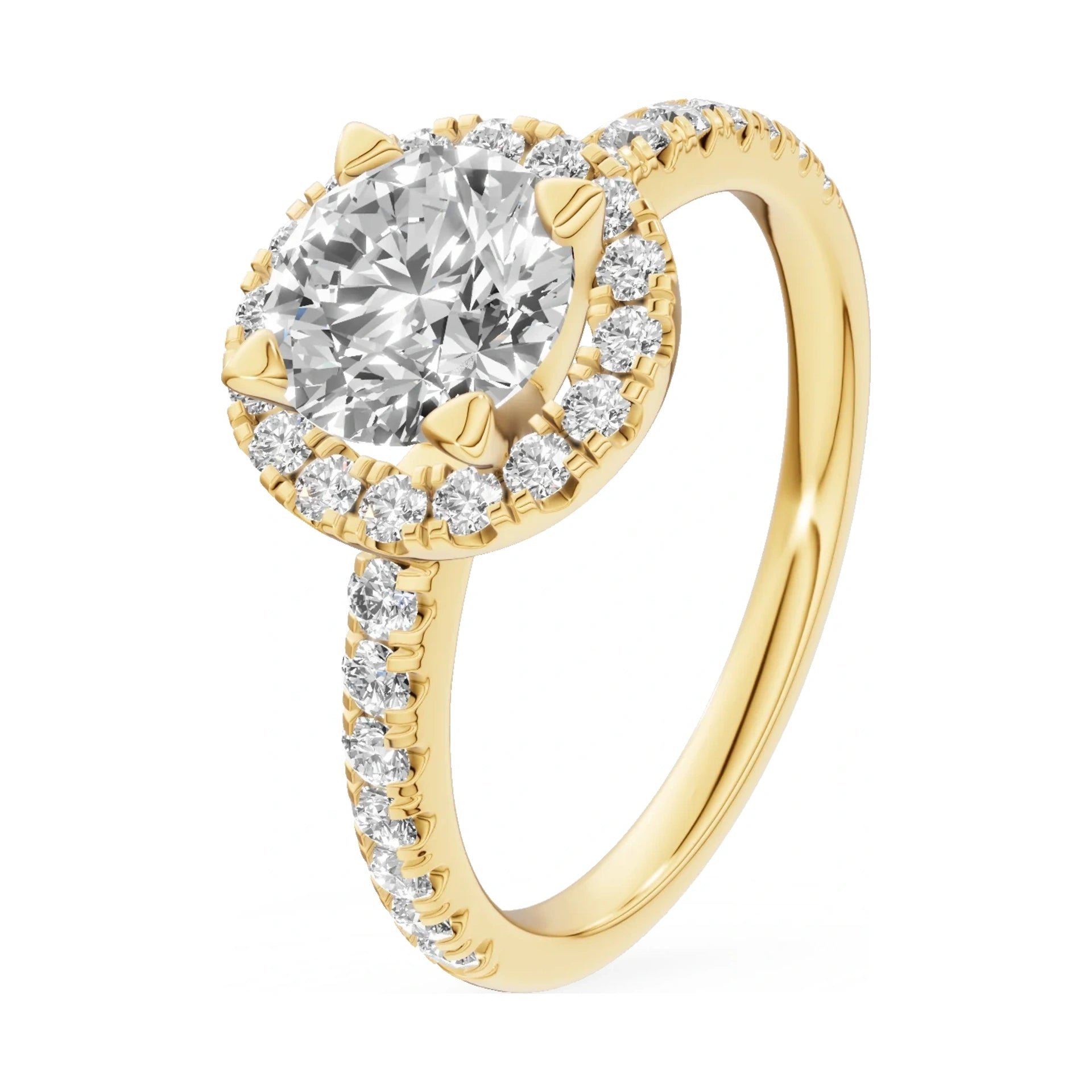 1.00 ct round-cut natural diamond GREMARI Seven Icon engagement ring in 14K yellow gold