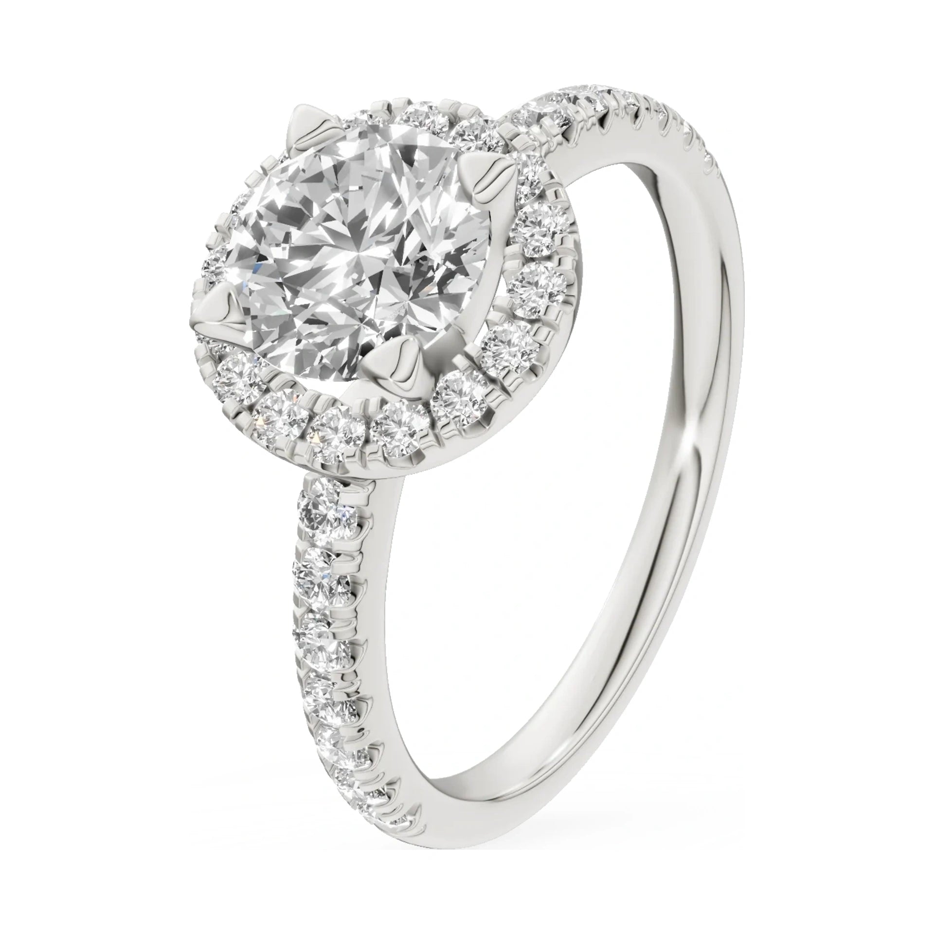 1.00 ct round-cut natural diamond GREMARI Seven Icon engagement ring in 14K white gold