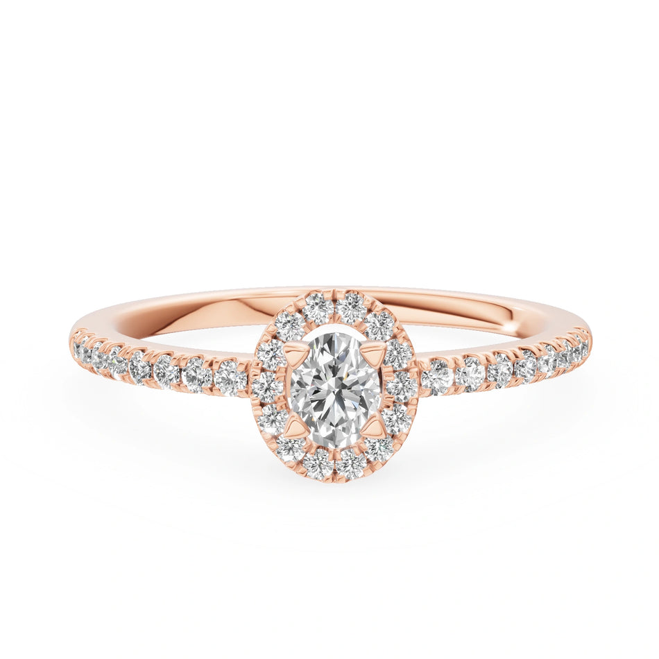 Gremari Seven Icon Verlobungsring aus Roségold mit 0,15 ct Labordiamant – Oval